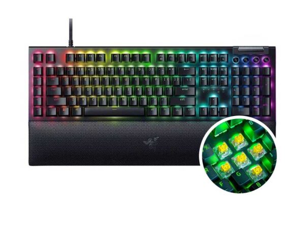 RZ03-04690100-R3M1-Razer-BlackWidow-V4---Mechanical-Gaming-Keyboard-(Green-Switch)-&-(Yellow-Switch)---US-Layout---FRML
