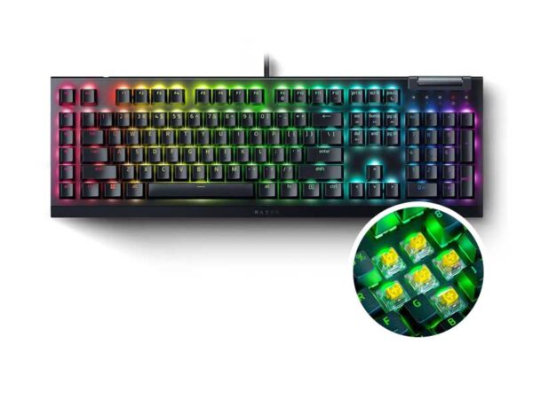 RZ03-04700100-R3M1-Razer-BlackWidow-V4-X---Mechanical-Gaming-Keyboard-(Green-Switch)-&-(Yellow-Switch)---US-Layout---FRML