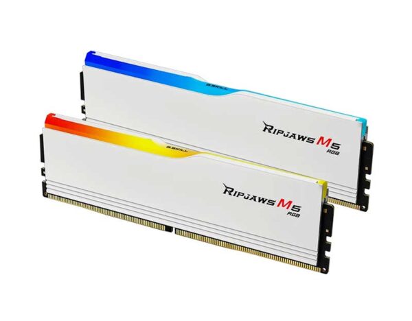 Left Corner View - F5-6000J3040G32GX2-RM5RW - G.Skill DDR5 6000 RAM Ripjaws M5 RGB 6000MT.s - F5-6000J3040G32GX2-RM5RW (64GB - 2x32GB)