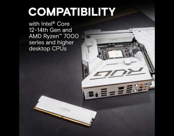 CP2K16G60C36U5W Crucial Pro Overclocking 32GB Kit (2x16GB) DDR5-6000 UDIMM CL36 White (16Gbit) White