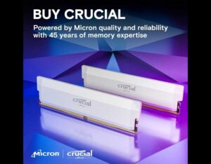 CP2K16G60C36U5W Crucial Pro Overclocking 32GB Kit (2x16GB) DDR5-6000 UDIMM CL36 White (16Gbit) White