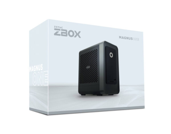 Packaging of ZOTAC MAGNUS ONE ERP54060C Mini PC (64GB RAM, 2TB SSD) - Black