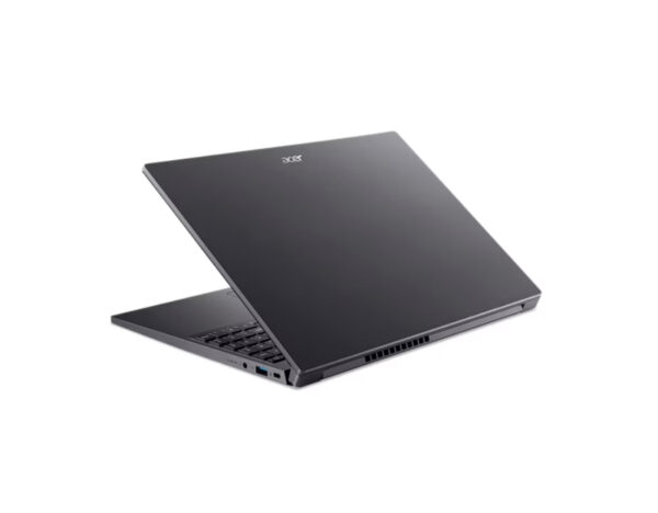 Rear-left angled view of the Aspire Go 15-inch everyday laptop highlighting the hinge and back design.