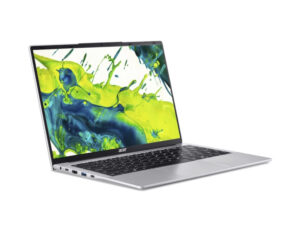 Front-left angled view of the Aspire Lite 14-inch laptop highlighting the screen and build.