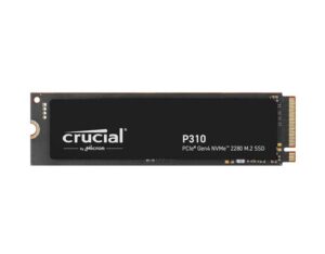 Top-down flat view of the Crucial P310 4TB PCIe Gen4 NVMe 2280 M.2 SSD showing the full label and component layout.