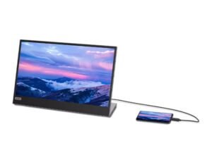 Lenovo L15 Portable Monitor Front View with USB-C Cable Included
