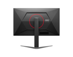 Rear view of the AOC Q27G4S 27-inch QHD gaming monitor showcasing the stand and rear panel design.
