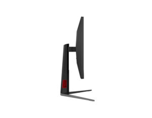 Left side view of the AOC Q27G4S gaming monitor showing its slim profile and ergonomic stand.