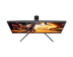 Top view of the AOC Q27G4S 27-inch gaming monitor highlighting its thin bezels and overall frame design.