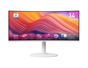 MSI Modern MD342CQPW monitor 34-inch UWQHD curved display white design