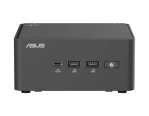 ASUS NUC 15 Pro Tall C5-210H Intel Graphics Wi-Fi 7 mini PC hero front view with small footprint for office or kiosk use.