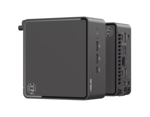 ASUS NUC 15 Pro Tall U7-255H Intel Arc GPU Wi-Fi 7 mini PC dual stack side view comparing standard and tall NUC mini PC enclosures together.