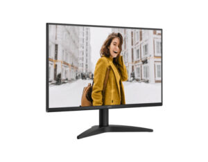 AOC 25B36X 25 Inch Full HD IPS 144Hz monitor front left angle view showing slim bezels and stand design.