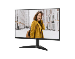 AOC 25B36X 25 Inch Full HD IPS 144Hz monitor front right angle view highlighting display and stand profile.