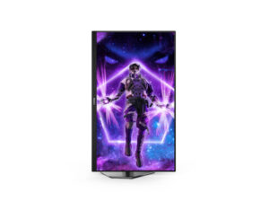 AOC AG276FK 27 Inch FHD Fast IPS 520Hz 0.3ms gaming monitor front vertical pivot view for portrait use.