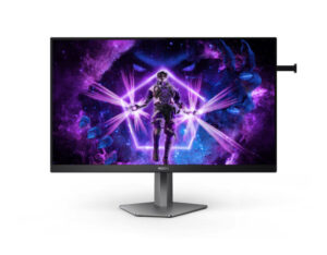 AOC AG276FK 27 Inch FHD Fast IPS 520Hz 0.3ms gaming monitor front view on stand for esports gameplay.