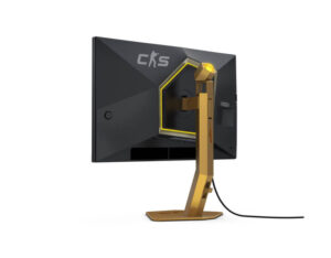 AOC AGON CS24A/P 24 Inch Full HD 610Hz CS Mode Fast TN CS2 monitor rear left angle with projection lamp.