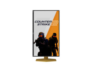 AOC CS25G 25 Inch Full HD 310Hz Fast IPS CS Mode gaming monitor front vertical pivot view for portrait content.