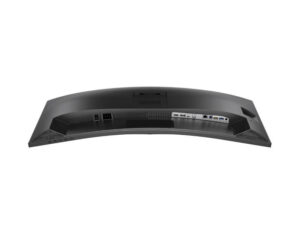 AOC CU34P3CV 34 Inch WQHD curved VA 100Hz USB-C 65W monitor bottom ports view showing USB-C and input connectors.