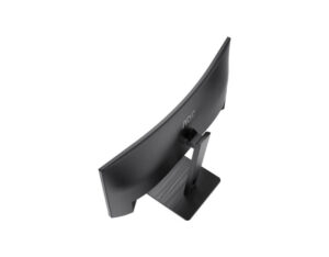 AOC CU34P3CV 34 Inch WQHD curved VA 100Hz USB-C 65W monitor rear left high angle view highlighting back panel design.