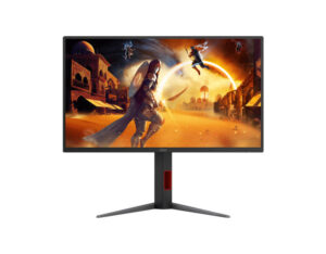 AOC Q25G4S 25 Inch QHD Fast IPS 320Hz gaming monitor front view on stand for ultra-smooth competitive play.