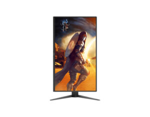 AOC Q25G4S 25 Inch QHD Fast IPS 320Hz gaming monitor front vertical pivot view for portrait apps and scrolling.