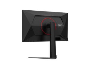 AOC Q25G4S 25 Inch QHD Fast IPS 320Hz gaming monitor rear left angle view showing chassis and stand structure.