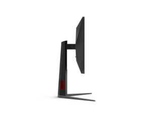 AOC Q25G4S 25 Inch QHD Fast IPS 320Hz gaming monitor side view showing slim profile and stand depth.