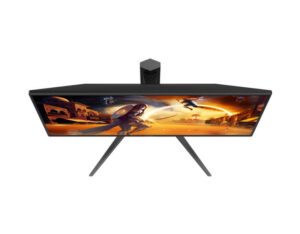 AOC Q25G4S 25 Inch QHD Fast IPS 320Hz gaming monitor top view showing slim panel profile and stand footprint.