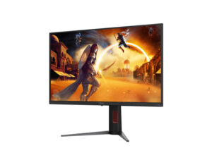 AOC Q27G4KD 27 Inch QHD QD-OLED 500Hz gaming monitor, front right angle view.