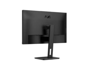 AOC Q27P3CV 27 Inch QHD IPS 75Hz USB-C 65W monitor rear left angle view showing back design and stand arm.