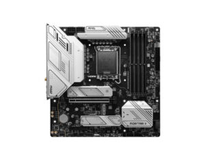 MSI MAG B760M MORTAR WIFI II mATX gaming motherboard front view, Intel B760 DDR5 board with silver heatsinks.