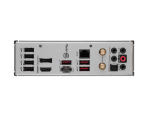 MSI MAG B760M MORTAR WIFI II mATX gaming motherboard rear I/O view with USB, HDMI/DP, 2.5G LAN and audio ports.