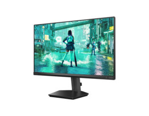 Philips Evnia 24M2N3200FQ 24-inch Full HD Fast IPS 200Hz gaming monitor front right angle view with stand base.