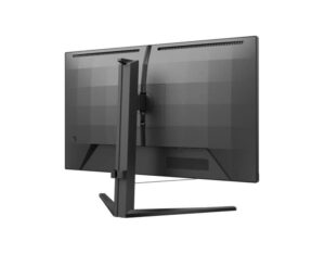 Philips Evnia 27M2N3500PA 27 Inch Quad HD Fast IPS 260Hz gaming monitor rear right angle view with V-stand base.