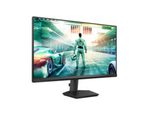 Philips Evnia 27M2N3500UK 27 Inch Quad HD Fast IPS 300Hz gaming monitor front left angle view with compact stand.