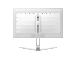 Philips Evnia 27M2N8500X 27 Inch Quad HD QD-OLED 500Hz gaming monitor rear view in white finish