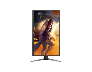 AOC Q27G4/D 27 Inch Quad HD Fast IPS 200Hz Gaming Monitor - Front View - Portrait. Portrait mode display.