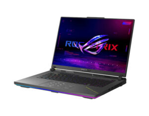 ASUS ROG Strix G16 G614PP-RV131W open from the front-left angle showing display and keyboard.