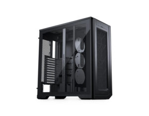 Empty Cobalt Omni X Pro workstation case from front-left angle.