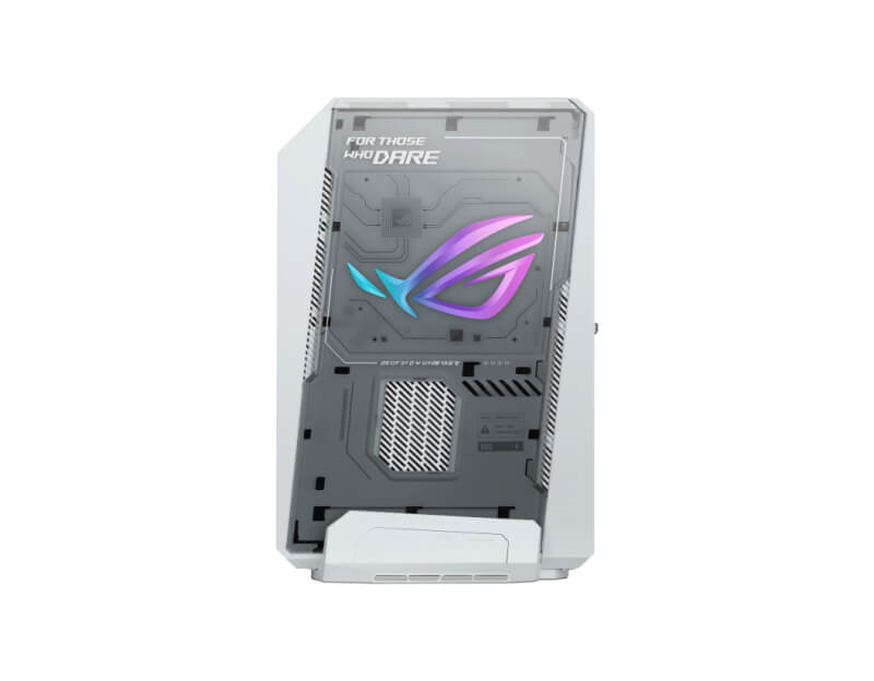asus-rog-nuc-16-u9-290hx-rtx5070ti-front-panel-straight-rgb ASUS ROG NUC 16 Gaming Mini PC straight front panel view showing RGB-style ROG lighting detail