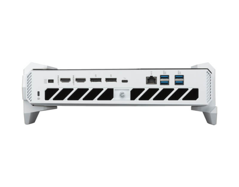 asus-rog-nuc-16-u9-290hx-rtx5070ti-rear-ports-horizontal ASUS ROG NUC 16 Gaming Mini PC rear ports horizontal view showing rear connectivity panel