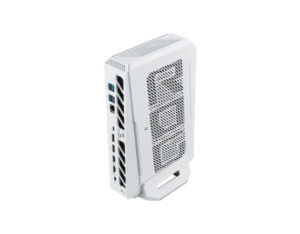 ASUS ROG NUC 16 Gaming Mini PC rear ports and side vent angled view showing cooling design