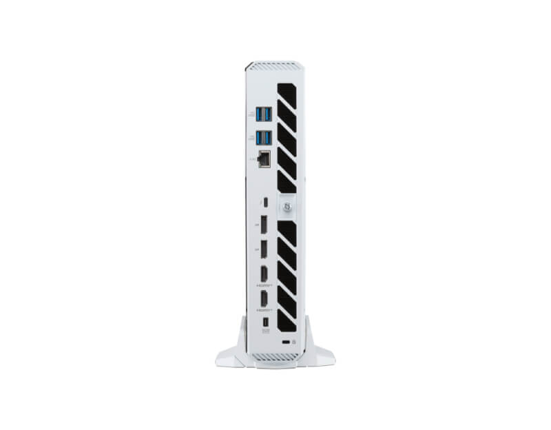 asus-rog-nuc-16-u9-290hx-rtx5070ti-rear-ports-vertical ASUS ROG NUC 16 Gaming Mini PC rear ports vertical view showing compact rear I/O layout