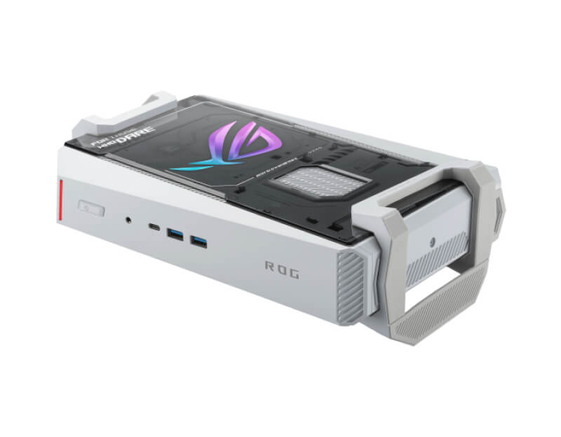 asus-rog-nuc-16-u9-290hx-rtx5070ti-top-front-right-horizontal ASUS ROG NUC 16 Gaming Mini PC top front-right horizontal view showing compact ROG design