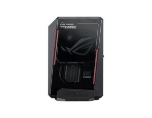 ASUS ROG NUC 16 Gaming Mini PC front panel vertical view showing compact ROG design