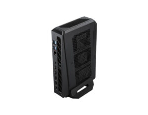 ASUS ROG NUC 16 Gaming Mini PC rear-left angled view showing rear connectivity ports