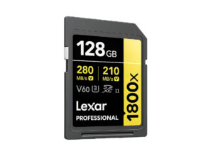 Lexar Professional 1800x 512GB SDXC UHS-II Card GOLD Series Side Ports